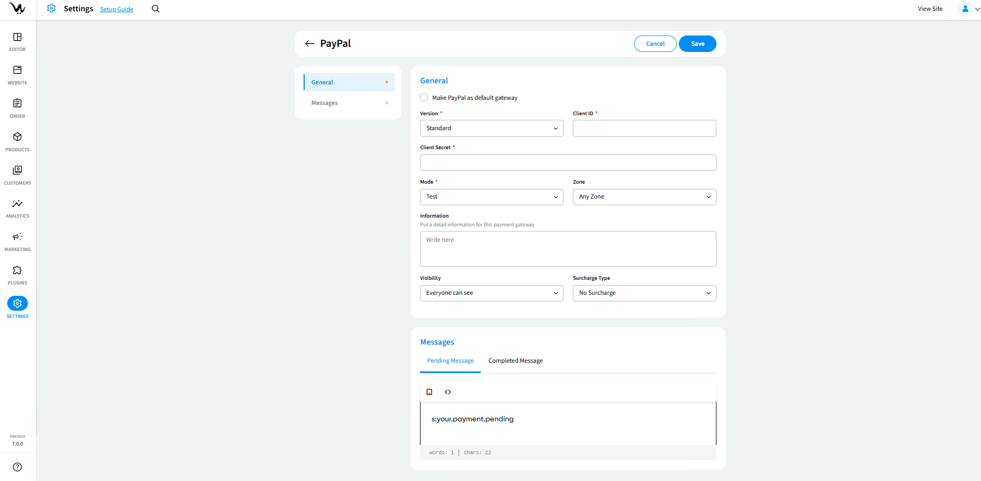 PayPal Configuration